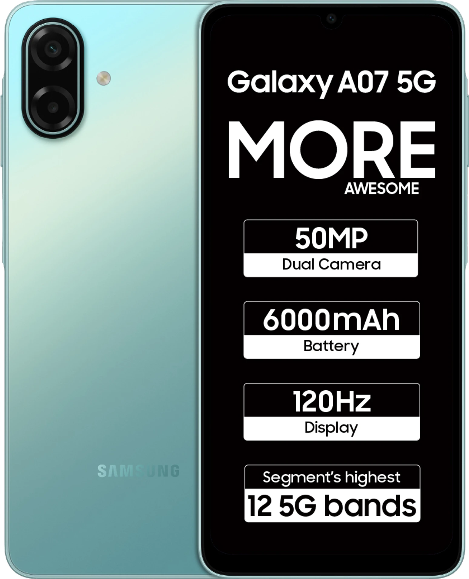 Samsung Galaxy A07 5G (Light Green, 128 GB) (6 GB RAM) — New