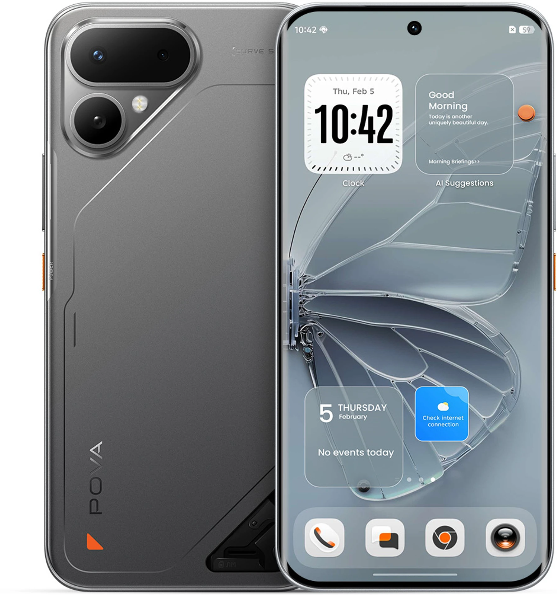 Tecno Pova Curve 2 5G (Storm Titanium, 128 GB) (8 GB RAM) — New