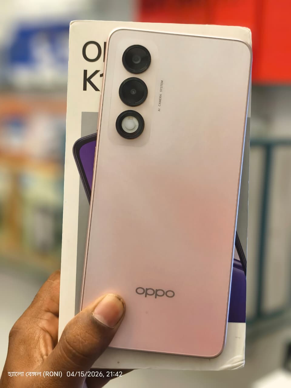 Oppo OPPO K13x 5G 6000mAh and 45W SUPERVOOC Charger & AI (Sunset Peach, 128 GB) (6 GB RAM) — Like_new