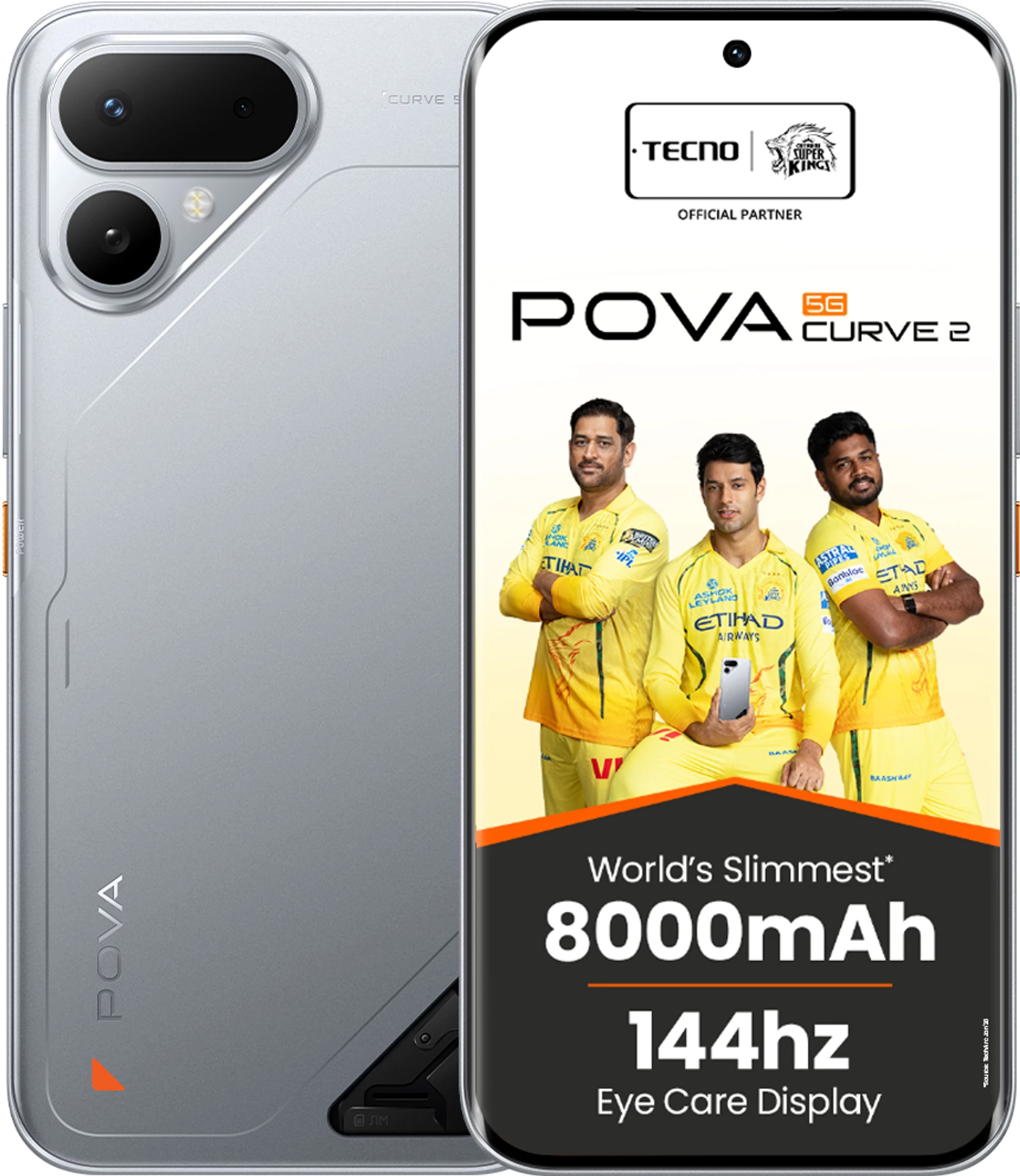 Tecno Tecno Pova Curve 2 5G (Melting Silver, 128 GB) (8 GB RAM) — New