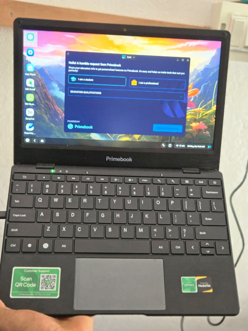 Primebook 4G Android Based MediaTek MT8788 - (4 GB/64 GB EMMC Storage/Prime OS) 4G Thin and Light Laptop (11.6 Inch, Black, 1.065 Kg)